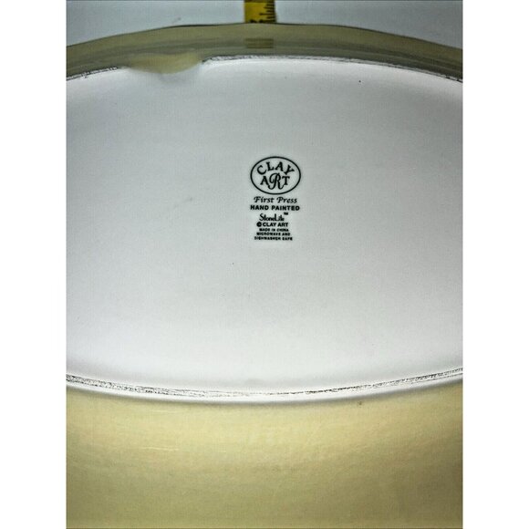 Celebration of First Press Vintage 18" Oval Olive Serving Platter by Clay Art - Picture 6 of 9